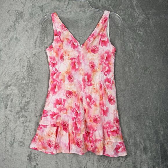 Morning Mist‎ Dress Womens 8 Pink Floral Flowers Mini Feminine Romantic Flirty - Picture 3 of 12